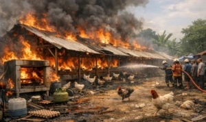 30 Ribu Anak Ayam Terbakar di Mojokerto