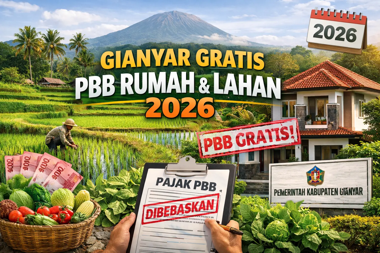 Foto ilustrasi 2026, Gianyar Gratiskan PBB Rumah dan Lahan
