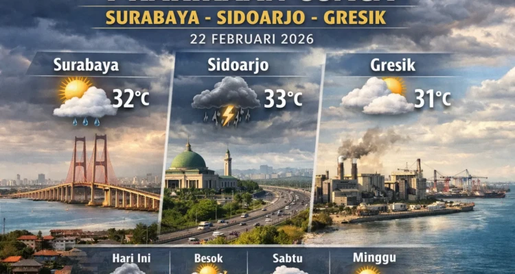 Hujan Ringan Diprediksi Guyur Surabaya Raya Hari Ini