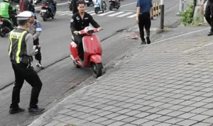 Pengendara Vespa Terobos Operasi Lalu Lintas Dalung