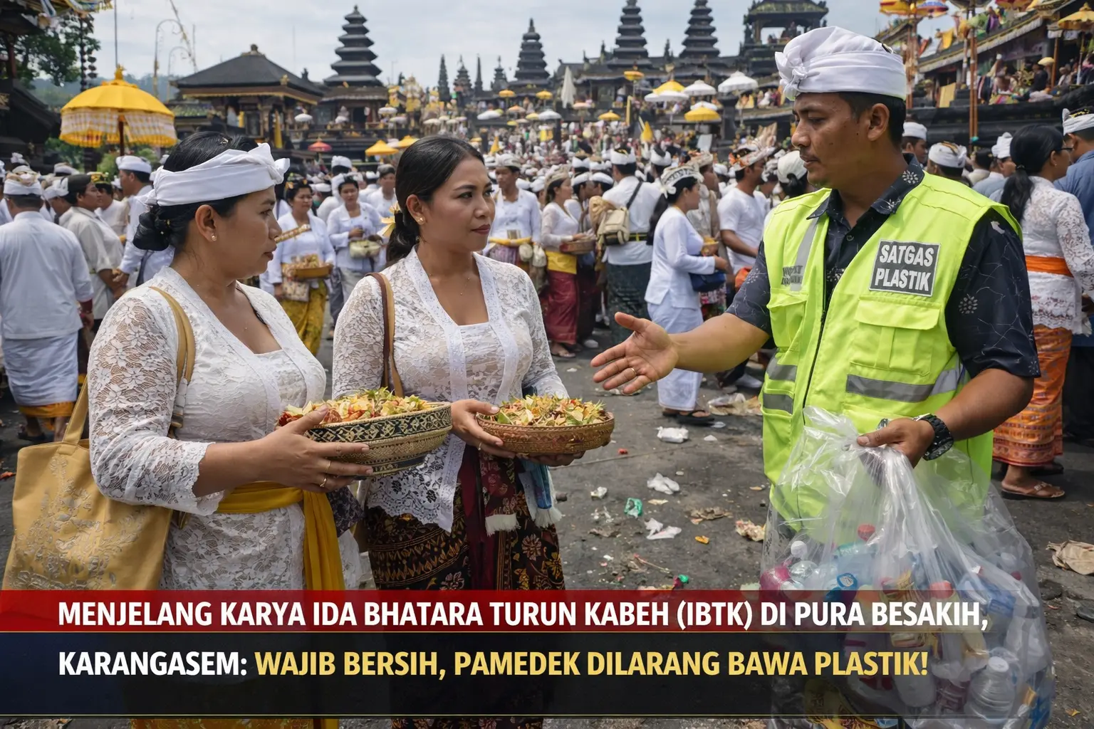 Besakih Terapkan Nol Plastik, Pengawasan Diperketat