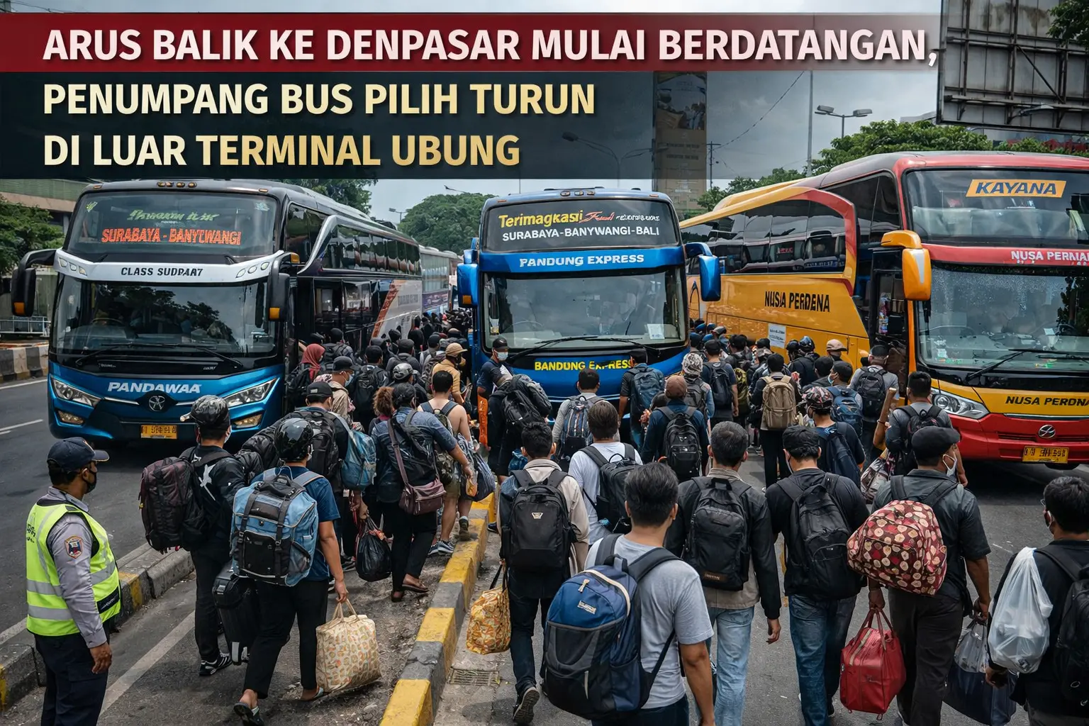 Penumpang Bus Hindari Terminal, Arus Balik Denpasar Naik
