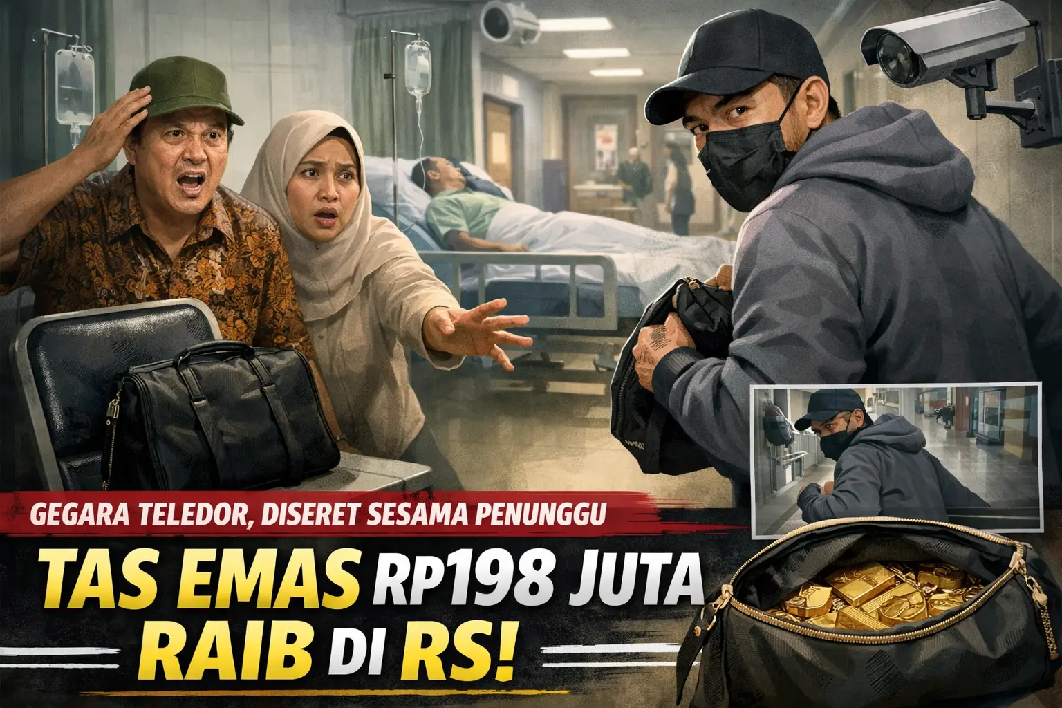 Penunggu Pasien Gasak Emas Rp198 Juta